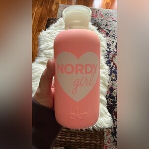 Rare bkr Pink Nordy Girl Silicone-Sleeved Glass Bottle